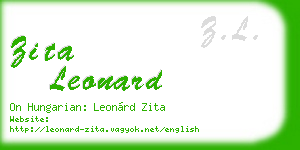 zita leonard business card